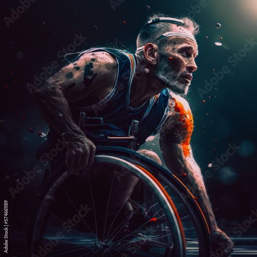 paralympic athlete with wheelchair generative ai