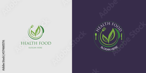 Creative food plate logo design with unique concept premium vector
