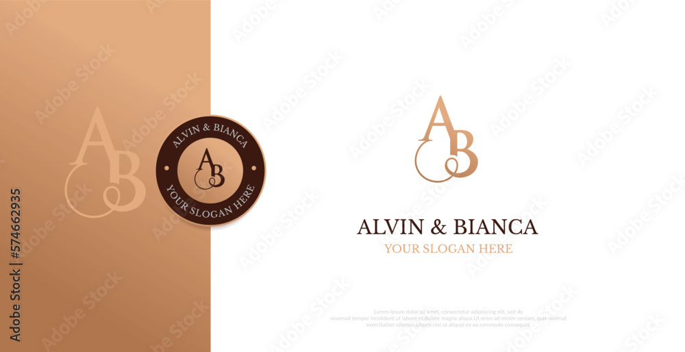 Wedding Logo Initial AB Logo Design Vector