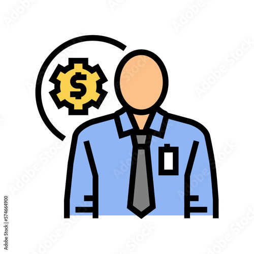 technical sales engineer worker color icon vector illustration