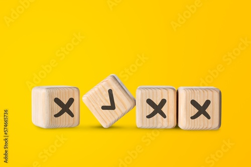 Set of wooden cubes blocks with info-graphic © BillionPhotos.com