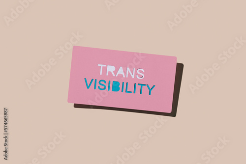 pink sign with the text trans visibility © nito
