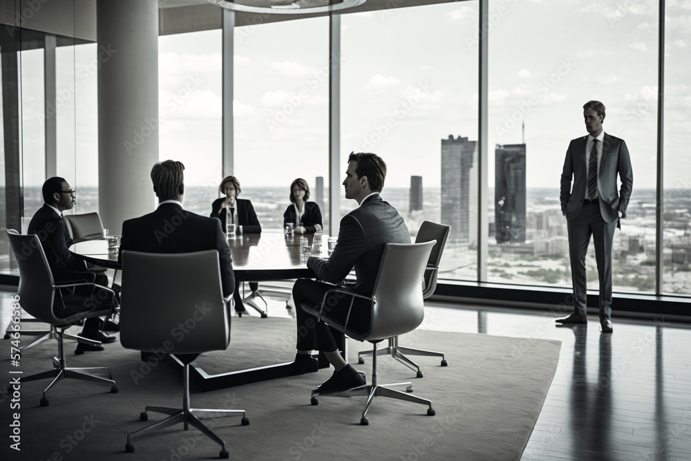 Modern conference room, Generative AI Modern conference room, Generative AI