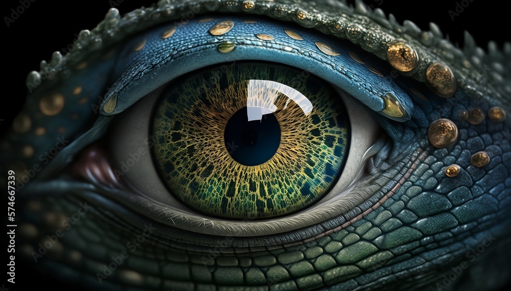 gros plan d'un oeil vert , généré par IA
