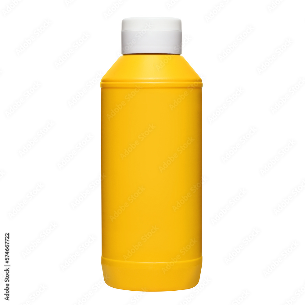 Yellow plastic mustard bottle cut out Yellow plastic mustard bottle cut out
