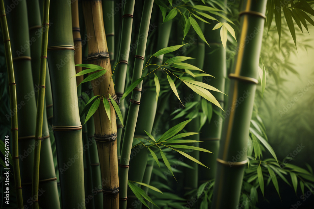 Green background of a bamboo forest Green background of a bamboo forest