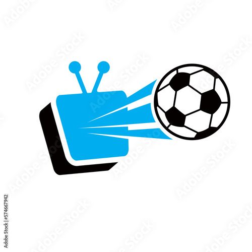 Football game sport tv channel logo design