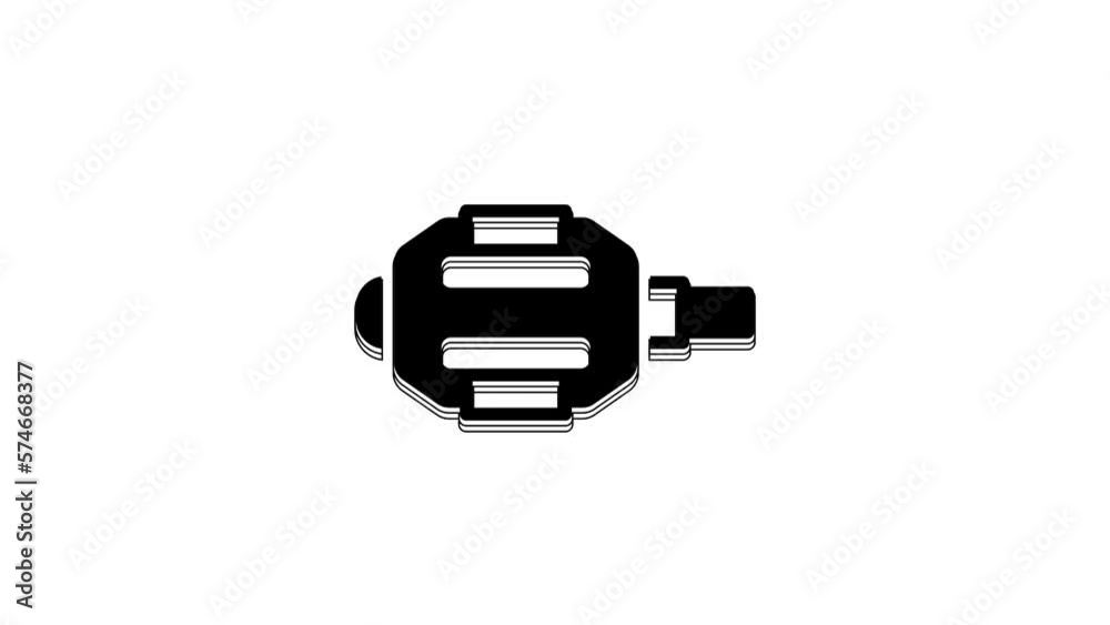 Black Bicycle pedal icon isolated on white background. 4K Video motion graphic animation Black Bicycle pedal icon isolated on white background. 4K Video motion graphic animation