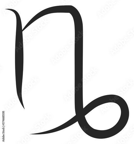 Capricorn line icon. Zodiac symbol. Esoteric sign