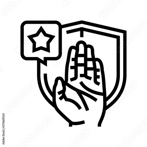 be honest and trustworthy line icon vector illustration