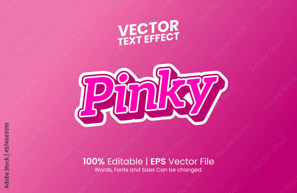 Editable Pinky Text Effect Template