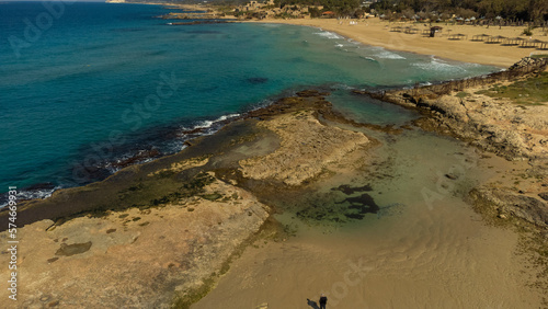 banana beach in the Ahziv National Park in the north of Israel in the city of Nahariya photo