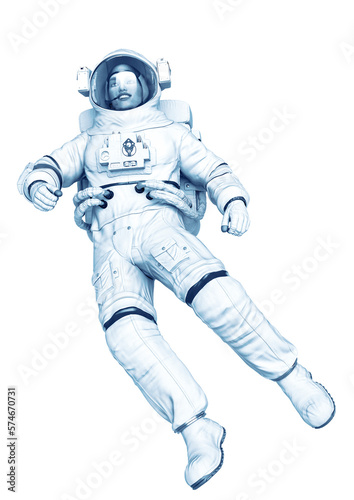 astronaut float back pose in a white background