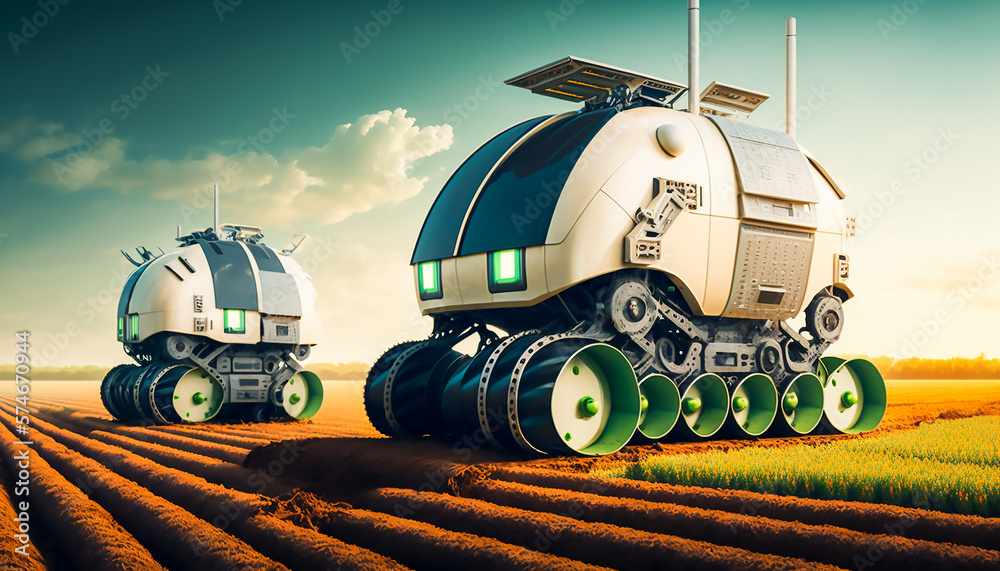 smart modern farming automation using advanced machines with robotic ...