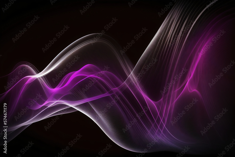 Purple curves with gradient  backgound nice for wallpaper or banner. AI Generative