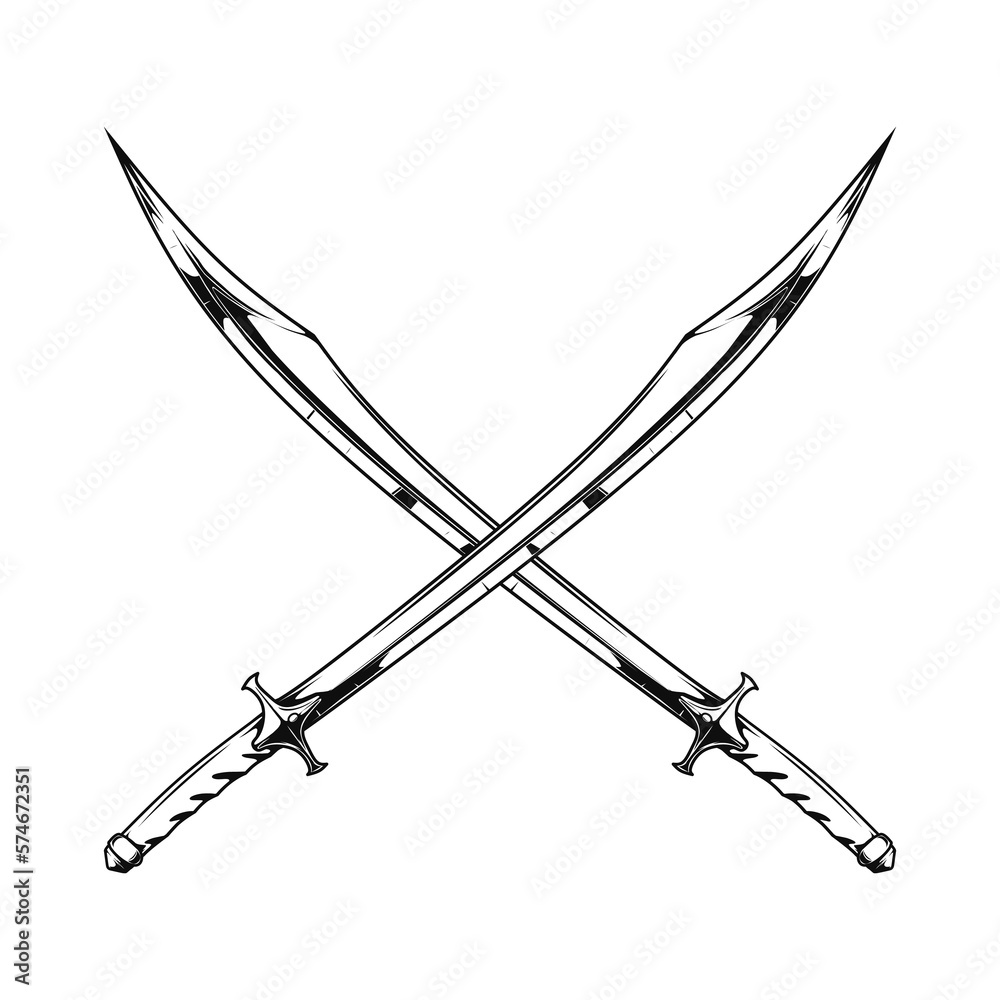 Arabic sword illustration Arabic sword illustration