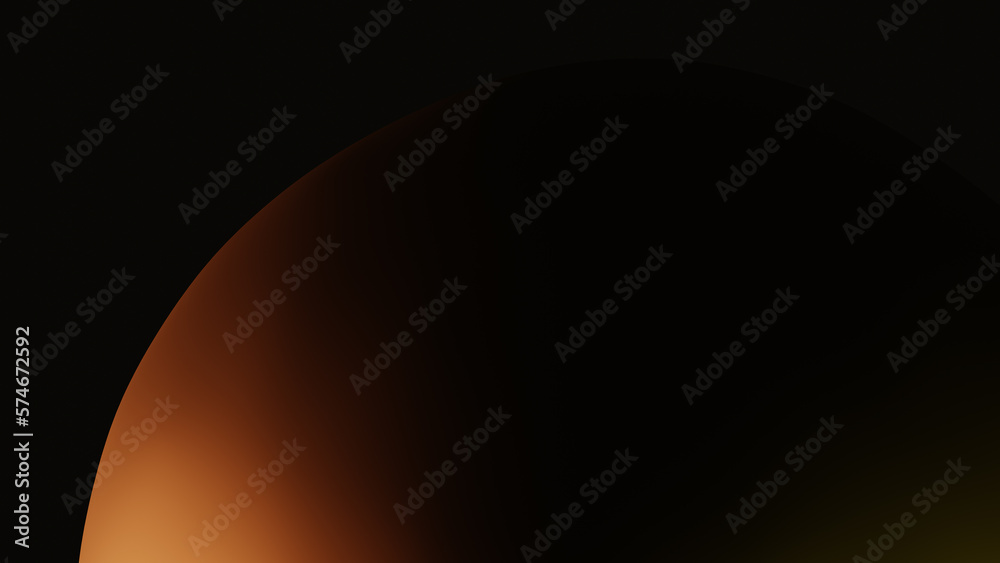Illustration of a beautiful abstract yellow curved flowing geometrical shape isolated over a black background - 3D illustration, rendering Illustration of a beautiful abstract yellow curved flowing geometrical shape isolated over a black background - 3D illustration, rendering