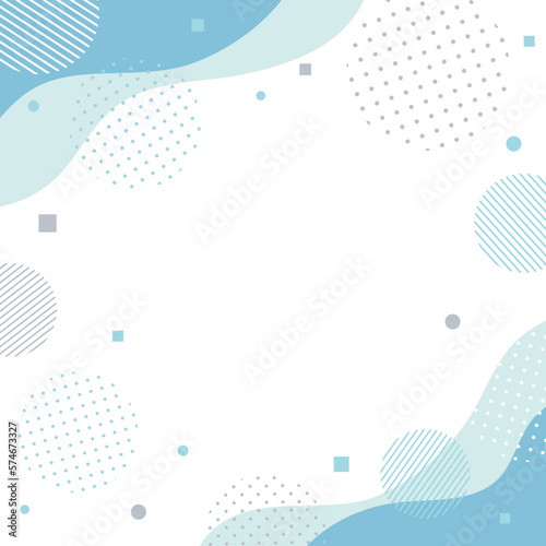 Leinwand Poster 青い幾何学模様のスクエアフレーム