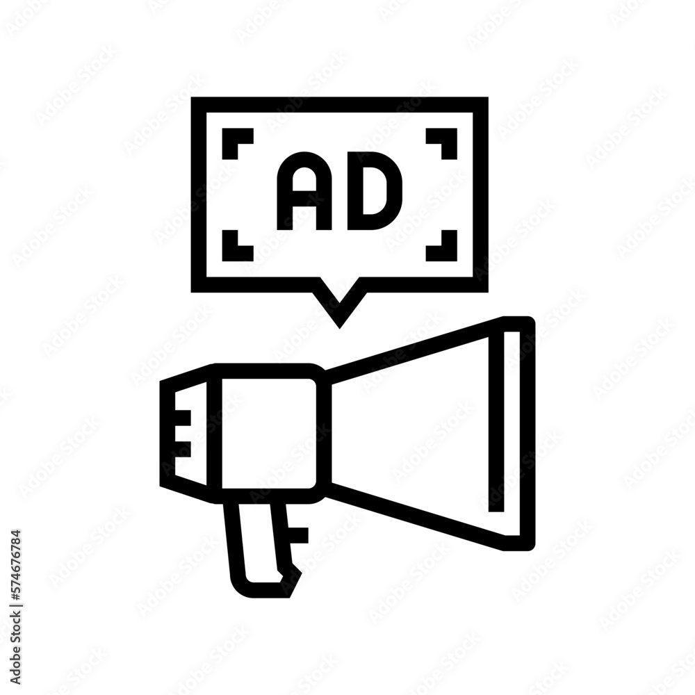 public service advertising line icon vector illustration public service advertising line icon vector illustration