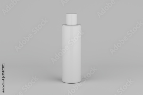 Black Plastic Shampoo Multiple Cosmetic Bottle Mockup. 3D Rendering