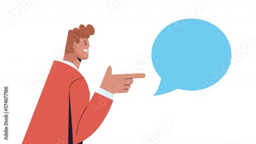 young man speaking character animation
