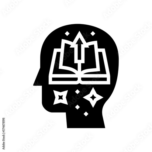 educate yourself business glyph icon vector illustration