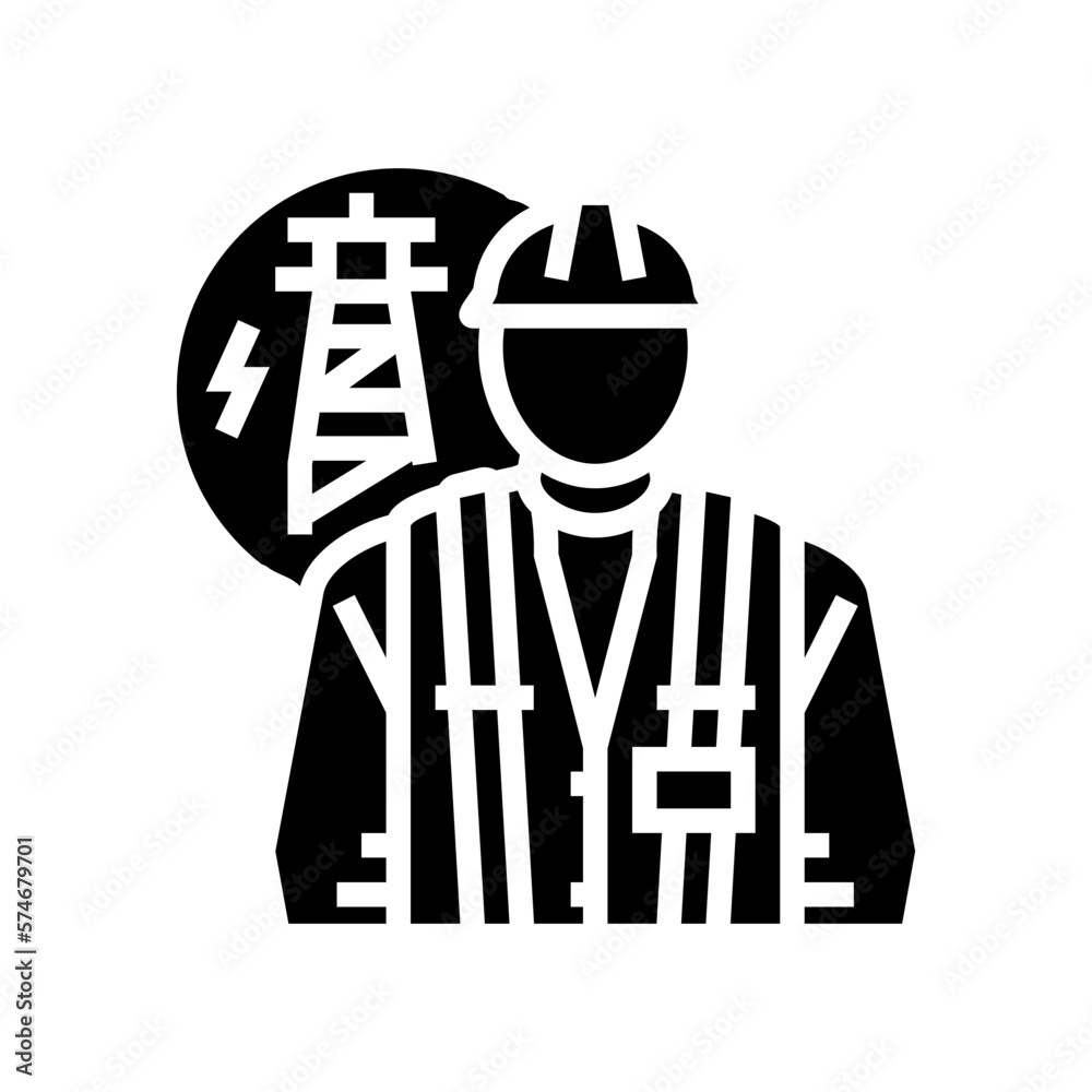 electrical engineer technology glyph icon vector illustration