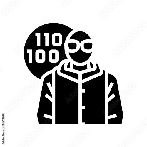 software engineer worker glyph icon vector illustration