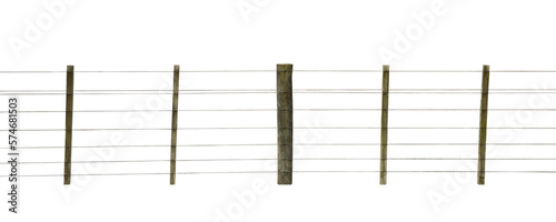 Cutout of an isolated wooden farm fence  with the transparent png

