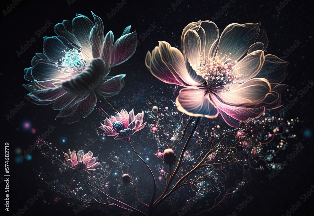 Bionic Blossoms Bathed in Starlight Generative AI Bionic Blossoms Bathed in Starlight Generative AI