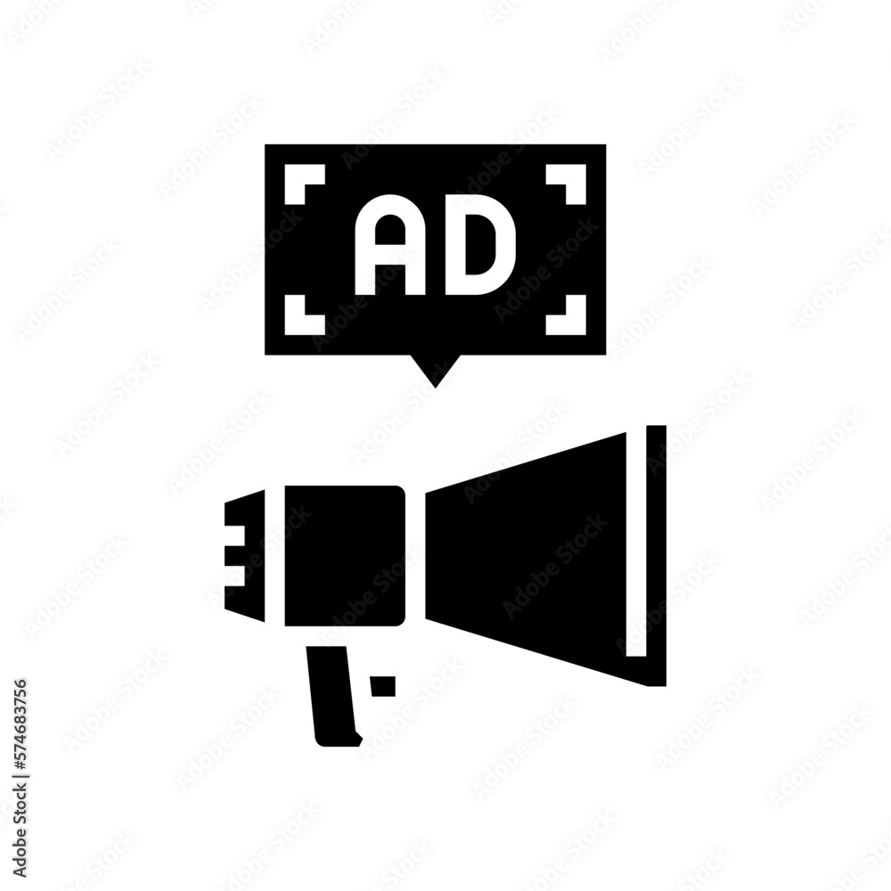 public service advertising glyph icon vector illustration public service advertising glyph icon vector illustration