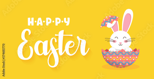 Easter rabbit, easter Bunny. Vector illustration.