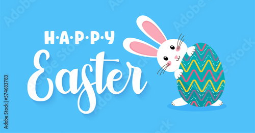Easter rabbit, easter Bunny. Vector illustration.