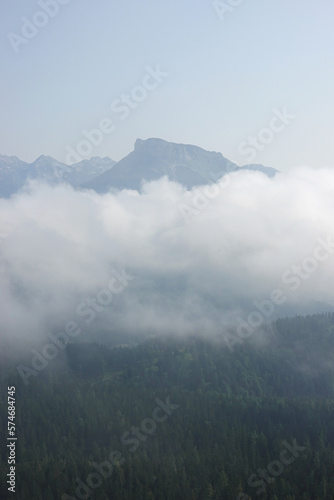 The view of Hallstaetter lake from the trekking route to Hoher Sarstein mountain, Upper Austria region © nastyakamysheva