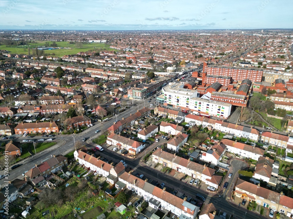 Fototapeta premium Heathway Dagenham London UK Drone, Aerial, view from air, birds eye view,