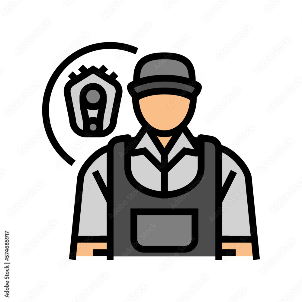 diesel mechanic repair worker color icon vector illustration