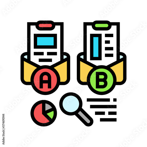 ab email split test marketing color icon vector illustration