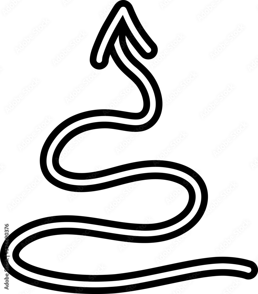 Obraz premium Wavy Outline Arrow