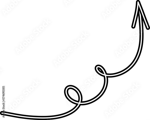 Curly Outline Arrow
