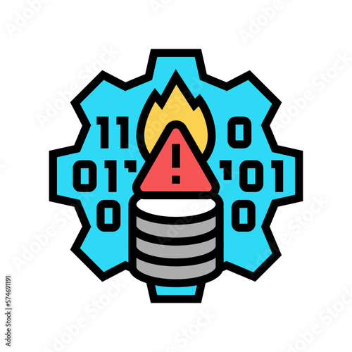 technological crisis color icon vector illustration