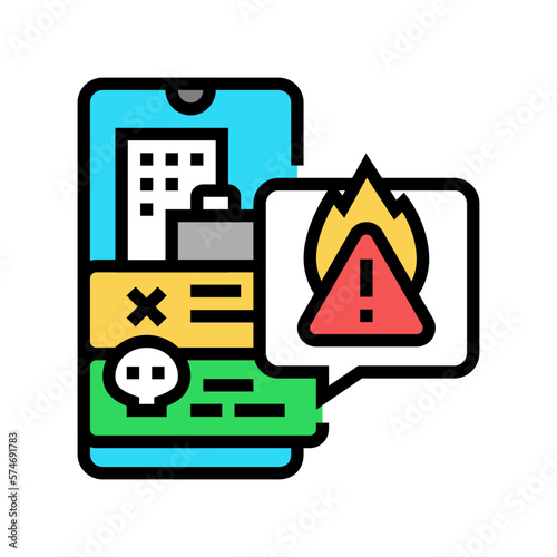 malice crisis color icon vector illustration