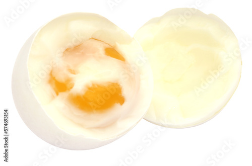 Broken boiled egg