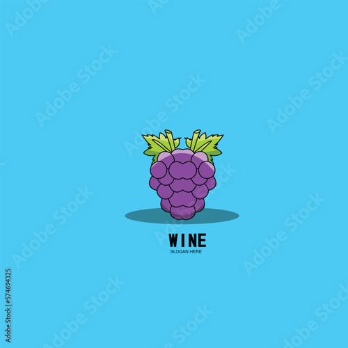 wine mascot character design logo template