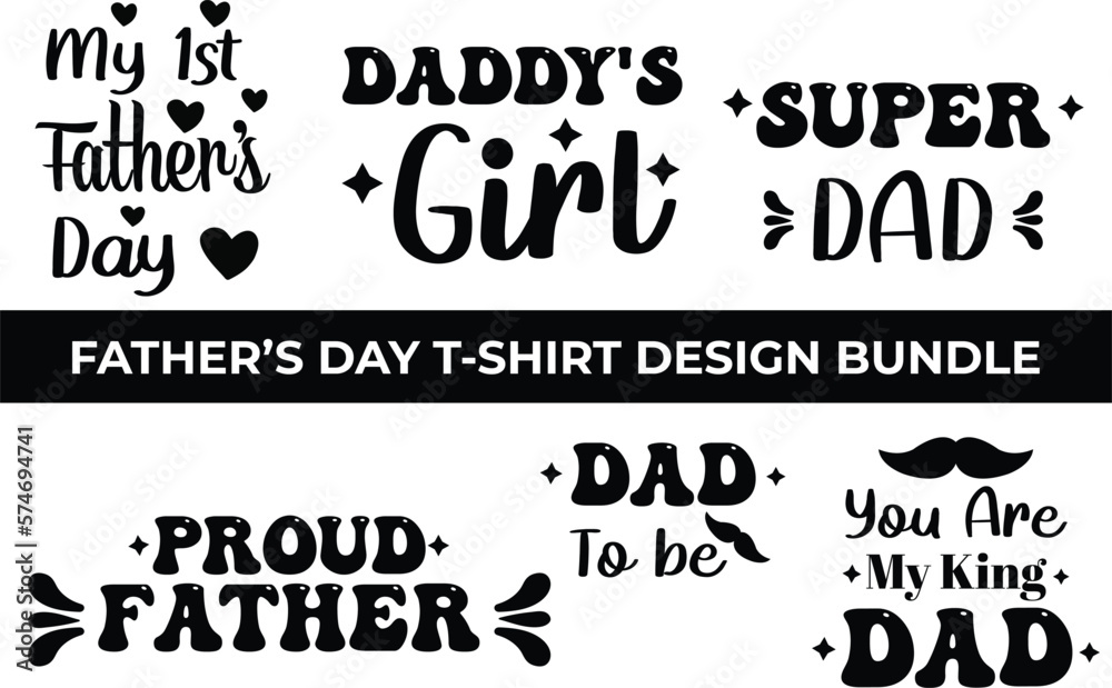 Fototapeta premium Father's Day Special T-shirt Design Bundle