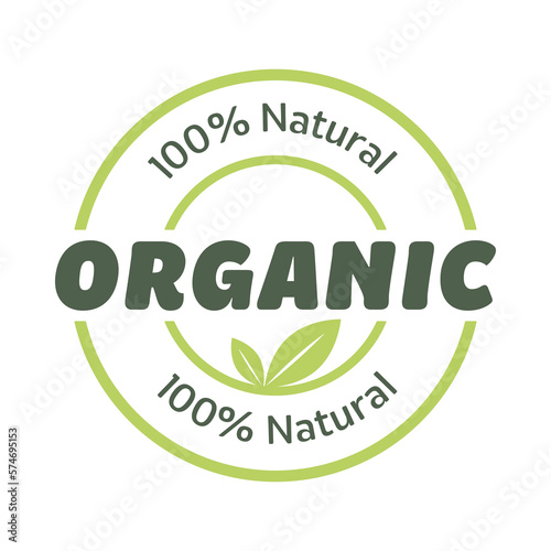 Eco, bio, organic and natural products sticker, label, badge and logo. Ecology icon. Logo template with green leaves for organic and eco friendly products. 