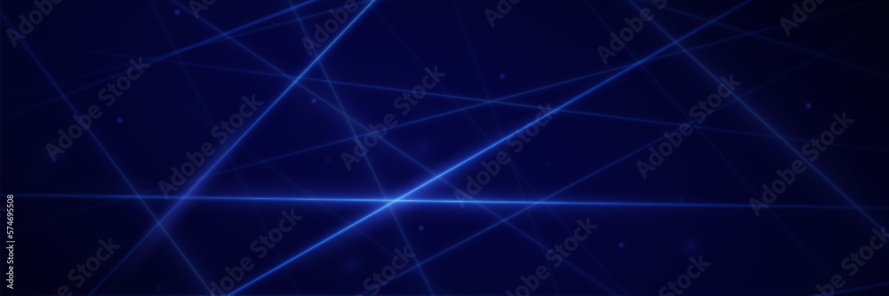Obraz premium Neon glowing techno lines, light abstract lines.
