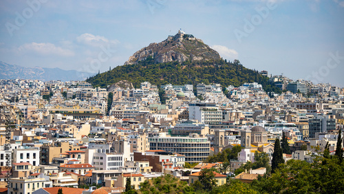 panorama of athens, greece; ancient buildings in the capitol of greece