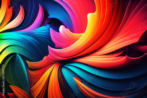 This multicolored abstract background is a colorful masterpiece of modern art and design. The creative texture and pattern are a result of digital graphic illustration with a rainbow spectrum