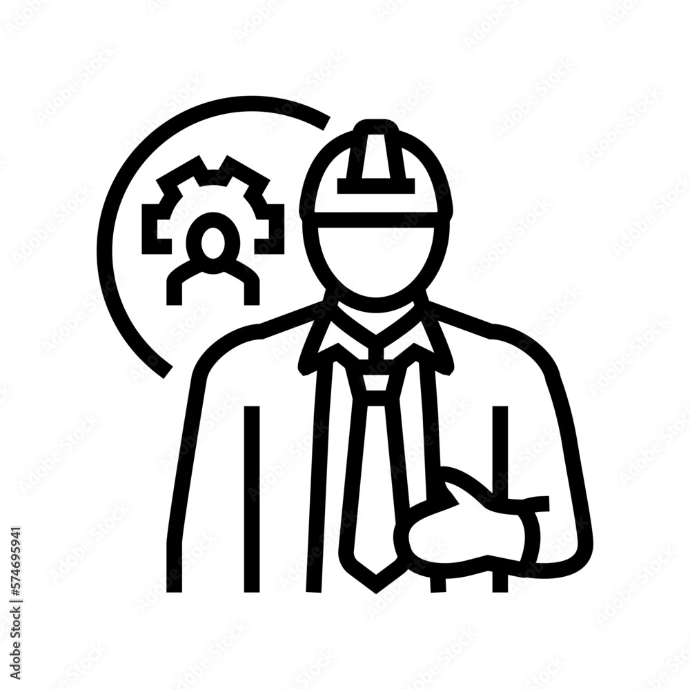 maintenance manager repair worker line icon vector illustration maintenance manager repair worker line icon vector illustration