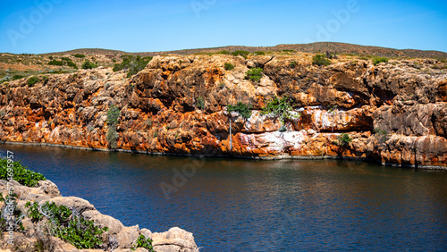 panorama of yardie creek in cape range national park, western australia; unique canyon in australian outback near exmouth photo